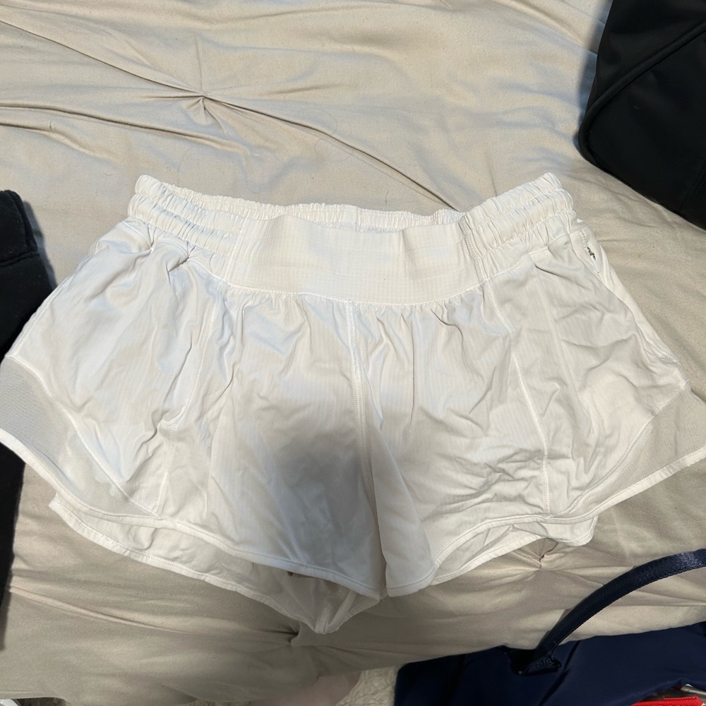 White lulu lemon shorts perfect condition just wrinkly